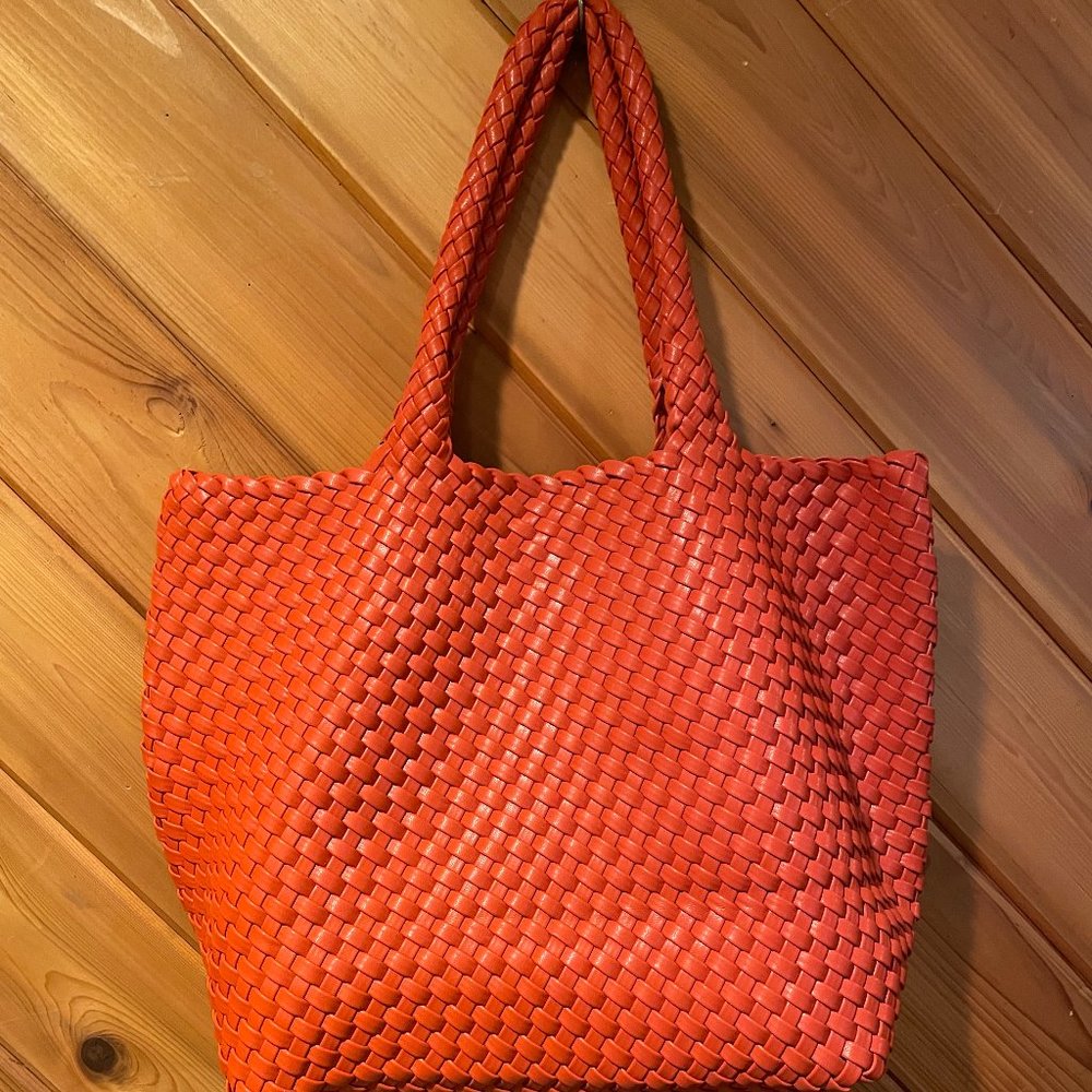 Orange Woven Tote